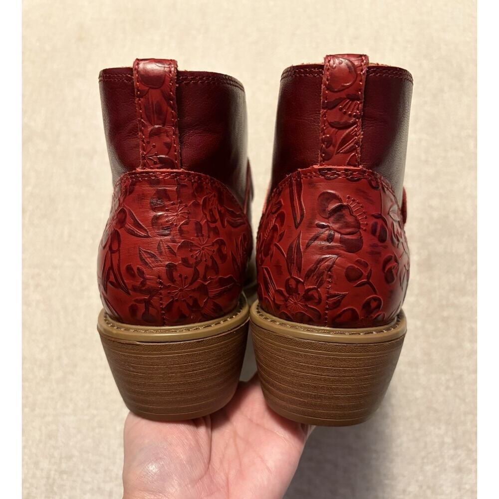 Alegria Women's Leather Ankle Boots Mikki Size 9.5-10 EU40 Red Embossed Heel - Picture 7 of 10